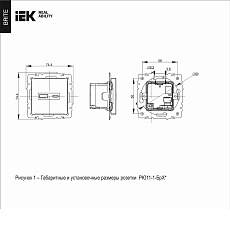 Розетка USB A+C 18 Вт IEK Brite РЮ11-1-БрШ шампань BR-U22-018-K37 1