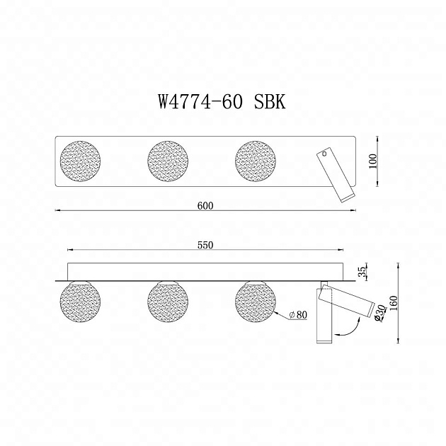 Бра iLedex Telescope W4774-60 SBK Фото № 2