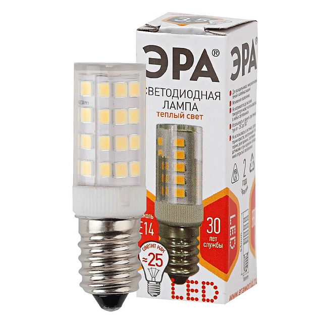 Лампа светодиодная ЭРА E14 3,5W 2700K прозрачная LED T25-3,5W-CORN-827-E14 Б0028744 фото 2