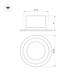 Встраиваемый светодиодный светильник Arlight MS-Drop-Built-R158-30W Warm3000 041497 1