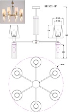 Подвесная люстра MyFar Fernando MR1921-12P 1