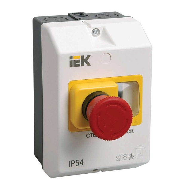 Защитная оболочка с кнопкой "Стоп" IP54 IEK DMS11D-PC55 Фото № 1