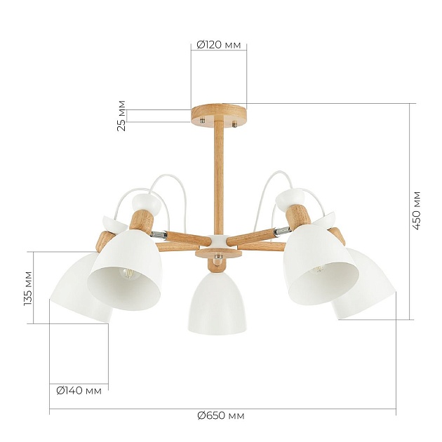 Потолочная люстра Evoluce Balcamo SLE103802-05 изображение 3 Потолочная люстра Evoluce Balcamo SLE103802-05 Фото № 3