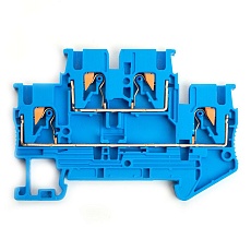 Зажим пружинный, 4-проводной проходной 2 уровня ЗНИ - 2,5 ,JXB PT 2,5, синий LD575-2-25 49255 4