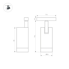 Трековый светодиодный светильник для магнитного шинопровода Arlight Mag-Orient-Spot-R35-6W Warm3000 033826 1