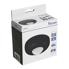 Датчик движения 1200W 6m 120°(гориз.) 360°(верт.) Feron SEN5/LX20B 51516 3