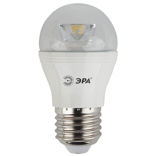 Лампа светодиодная ЭРА E27 7W 2700K прозрачная LED P45-7W-827-E27-Clear Б0017243 фото 