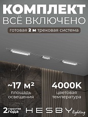 Встраиваемая однофазная трековая система Hesby Lighting Skylite №10 со светильниками HSBL_kompl_S010_VI2W4K
