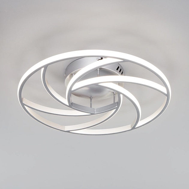 Потолочный светодиодный светильник Eurosvet Indio 90207/1 серебро фото 