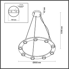 Подвесной светодиодный светильник Odeon Light Hightech Turman 6631/75L 1