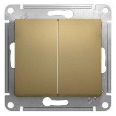Выключатель двухклавишный Systeme Electric Glossa 10A 250V титан GSL000451