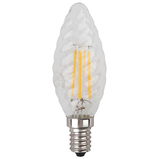 Лампа светодиодная филаментная ЭРА E14 5W 2700K прозрачная F-LED BTW-5W-827-E14 Б0027935 фото 