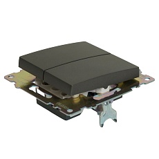 Выключатель двухклавишный Stekker Катрин графит GLS10-7104-06 49411 5
