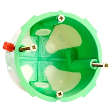 Подрозетник двухкомпонентный 68x55 мм для всех типов стен, зеленый (GE40421-R) EBX30-03-03 50229 1