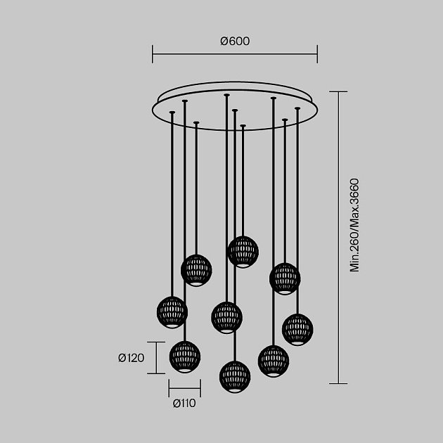 Подвесная светодиодная люстра Maytoni Sapphire MOD293PL-L56BS3K изображение 5 Подвесная светодиодная люстра Maytoni Sapphire MOD293PL-L56BS3K Фото № 5
