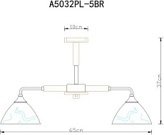 Потолочная люстра Arte Lamp Matthew A5032PL-5BR 1