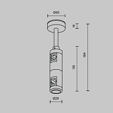 Крепление потолочное двойное Short 78мм Maytoni Technical TRA156C-D1-PT 1