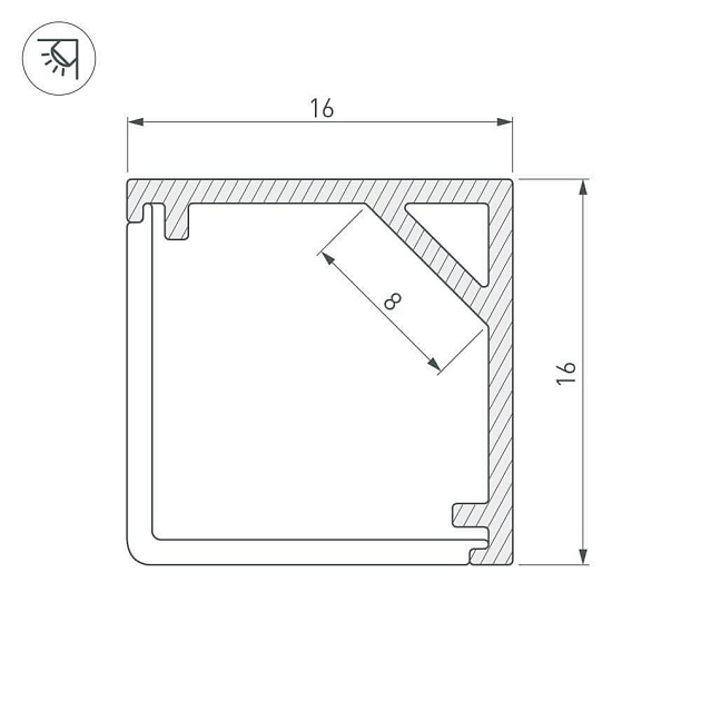 Профиль Arlight SL-KANT-H16-2000 ANOD 023723 изображение 5 Профиль Arlight SL-KANT-H16-2000 ANOD 023723 Фото № 5