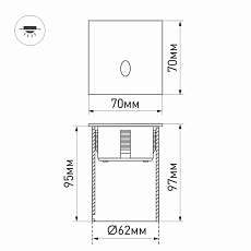Встраиваемый светодиодный светильник Arlight LT-Gap-S70x70-3W Warm3000 025738 2
