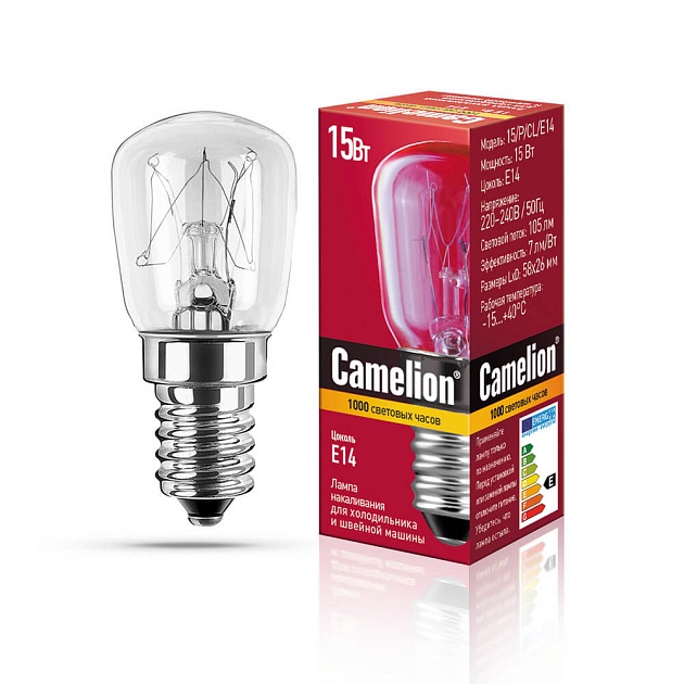 Лампа накаливания Camelion E14 15W 15/P/CL/E14 12116 Фото № 1