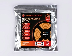 Светодиодная влагозащищенная лента Ambrella Light 14,4W/m 60LED/m 5050SMD теплый белый 5M GS2101 3