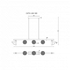 Подвесная светодиодная люстра iLedex Telescope C4774-100 SGD 1