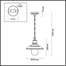 Уличный подвесной светильник Odeon Light Nature Campa 4965/1 3