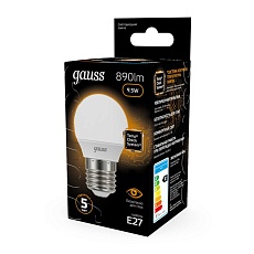 Лампа светодиодная Gauss E27 9.5W 3000K матовая 105102110 3