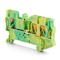 Зажим пружинный, 3-проводной проходной ЗНИ - 2,5, JXB PT 2.5 TW, желтый, зеленый LD573-1-25 49259 4