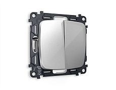 Комплект механизма 2-кл проходного выключателя AMBRELLA VOLT OMEGA Серебро глянец QUANT (OP4030, VM120) MO403020