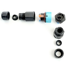 Соединитель-коннектор LD540 разъемный с замком 3-контактный, с пружинным контактом IP68, черный 49193 5