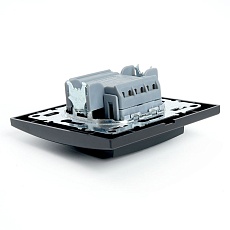 Переключатель одноклавишный перекрестный Stekker Эрна черный PSW10-9009-03 39927 3