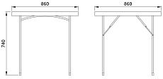 Садовый стол AksHome белый, hdpe-пластик, квадратный 65908 1