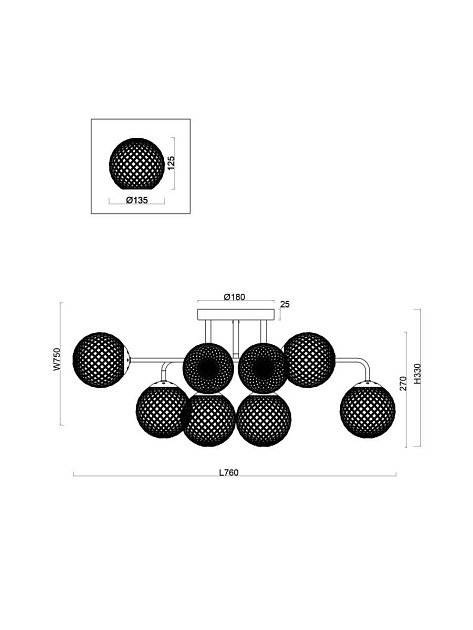Люстра Freya FR8016PL-08BBS Фото № 6