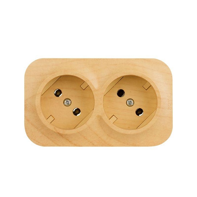 Розетка 2х2К Legrand Quteo 16A 250V дерево 782281 Фото № 1