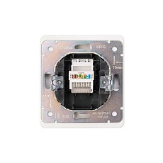 Розетка ROUND компьютерная RJ45 кат6 с/у перламутр KRANZ KR-78-0724-1 5