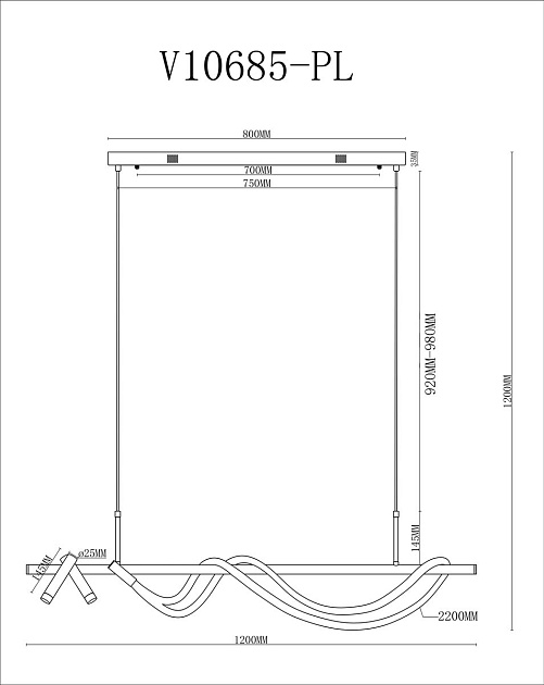 Подвесной светодиодный светильник Moderli True V10685-PL изображение 2 Подвесной светодиодный светильник Moderli True V10685-PL Фото № 2