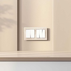 Выключатель двухклавишный проходной Werkel белый W1122001 4690389155215 2