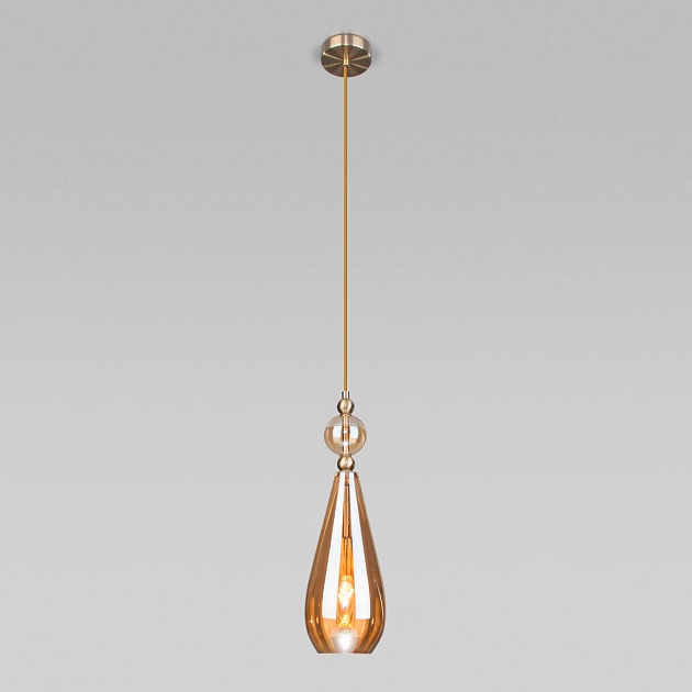 Подвесной светильник Eurosvet Ilario 50202/1 янтарный изображение 3 Подвесной светильник Eurosvet Ilario 50202/1 янтарный Фото № 3