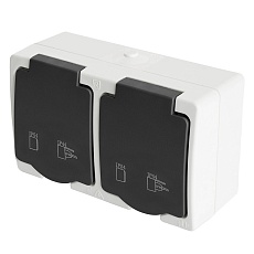 Розетка 2-местная с крышкой Stekker Велена PST16-12-54 32754