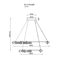 Подвесная люстра Fluorite Rudeza Chrome FL1179-20P 2