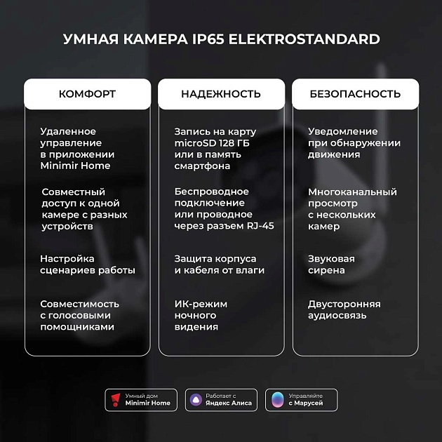 Умная видеокамера белая IP65 Elektrostandard 76500/01 a069150 изображение 8 Умная видеокамера белая IP65 Elektrostandard 76500/01 a069150 Фото № 8