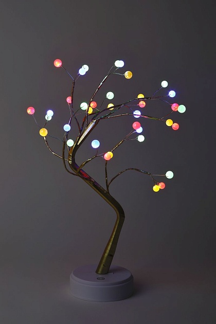 Светодиодная новогодняя фигура ЭРА ЕGNID - 36M дерево с разноцветными жемчужинами 36 LED Б0051948 фото 