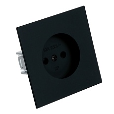 Розетка 1-местная с защитной шторкой (механизм), Stekker, б/з, 250В, 16А Мия, RST16-3109-05, черный бархат 50453 4