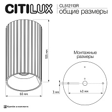 Потолочный светильник Citilux Axel CL512113R 1