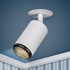 Светильник встраиваемый алюминиевый ЭРА KL106 WH/BK под лампу MR16 GU10 белый/черный матовый Б0061628 1