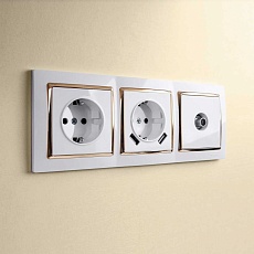 W1184001/ ТВ-розетка проходная (белая) 2