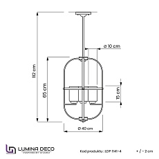 Подвесная люстра Lumina Deco Monterey LDP 1141-4 BK+MD 1