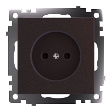 Розетка однаместная с защитной шторкой Stekker Катрин шоколад GLS10-7109-04 49025 2