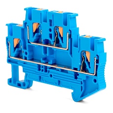 Зажим пружинный, 4-проводной проходной 2 уровня ЗНИ - 2,5 ,JXB PT 2,5, синий LD575-2-25 49255 3